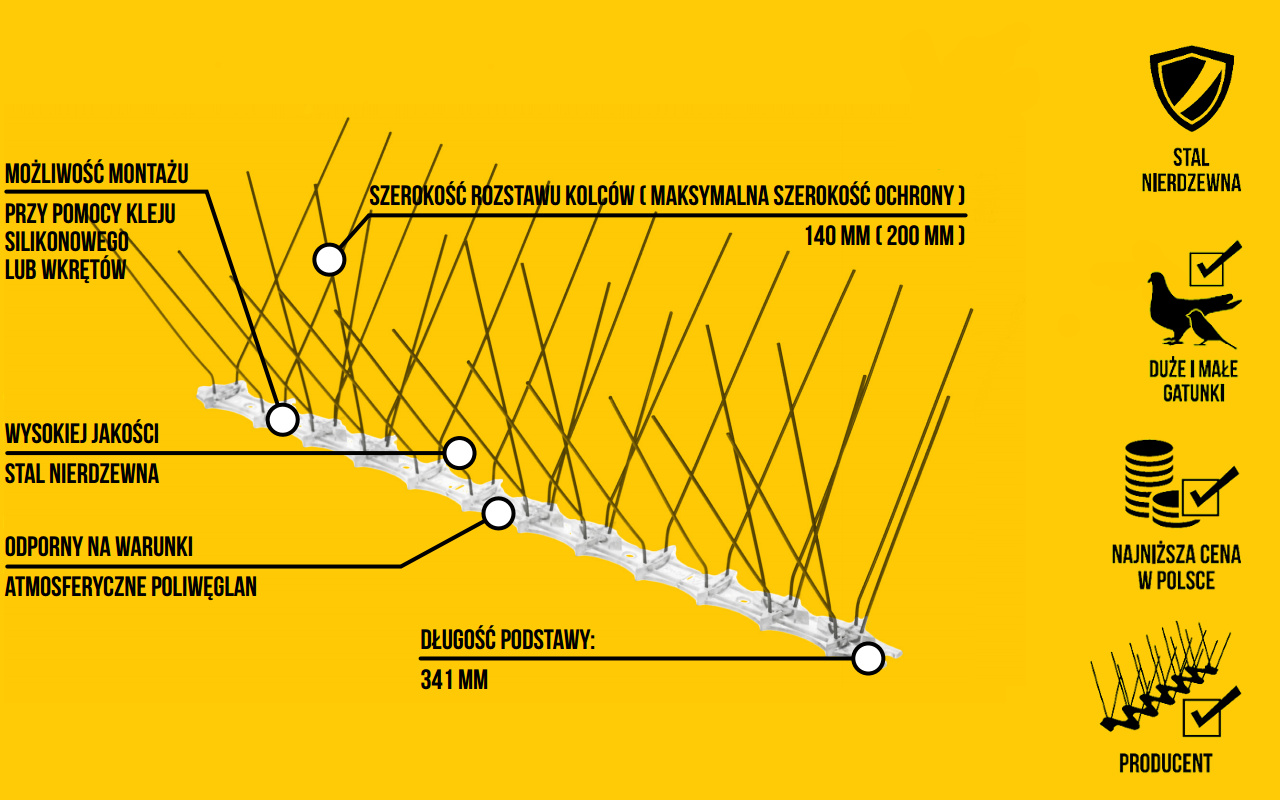 kolce przeciw ptakom